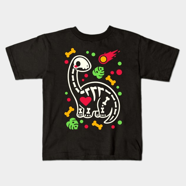 Brontosaurus skeleton Kids T-Shirt by NemiMakeit